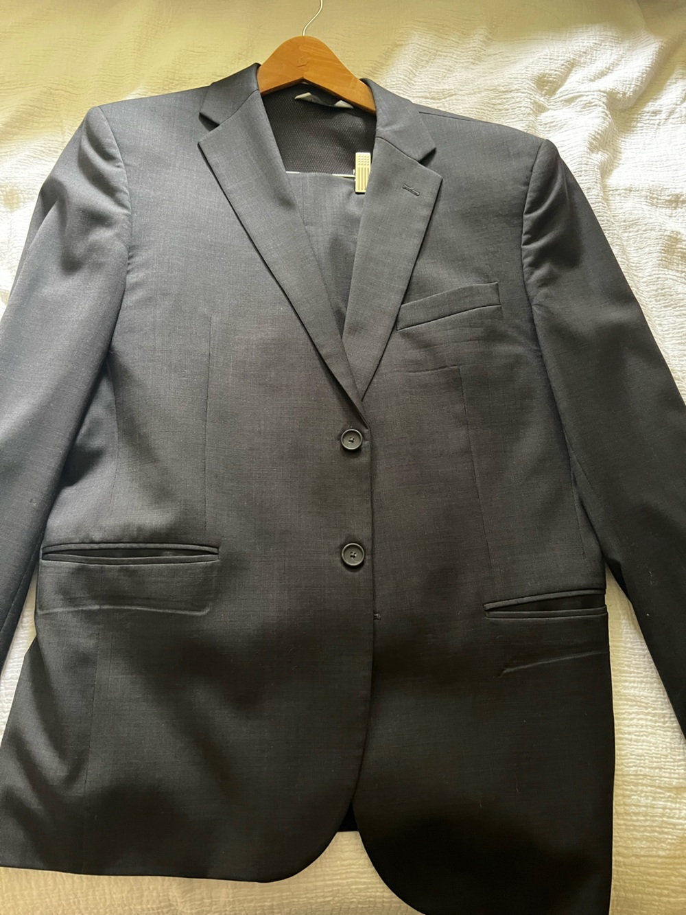 Jos. A. Bank. Charcoal TravelTech Jacket (42R) and Trousers (34R) Full Suit